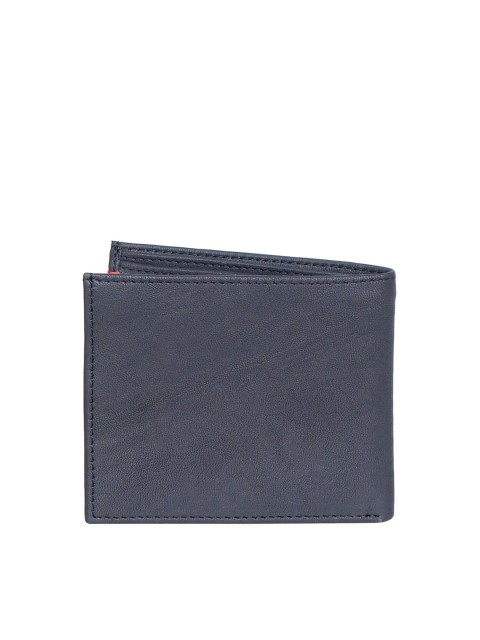 

Justanned Men Black Leather Two Fold Wallet