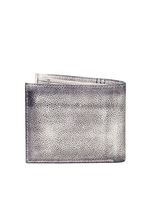 

Justanned Men Beige & Grey Textured Leather Two Fold Wallet