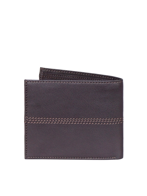 

Justanned Men Brown Solid Leather Two Fold Wallet