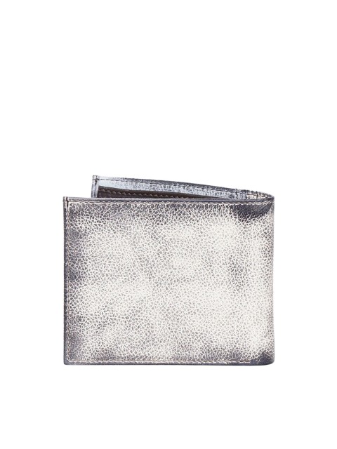 

Justanned Men Blue & Off White Leather Two Fold Wallet