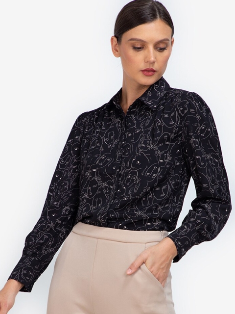 

ZALORA WORK Women Black Printed Casual Shirt