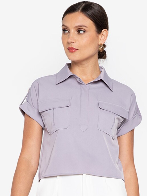 

ZALORA WORK Women Grey Casual Shirt