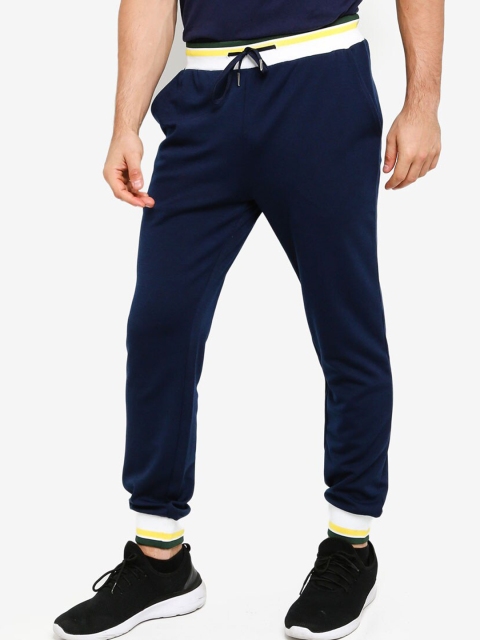 

ZALORA ACTIVE Navy Blue Solid Mid-Rise Regular Fit Jogger With Cuffed Hem