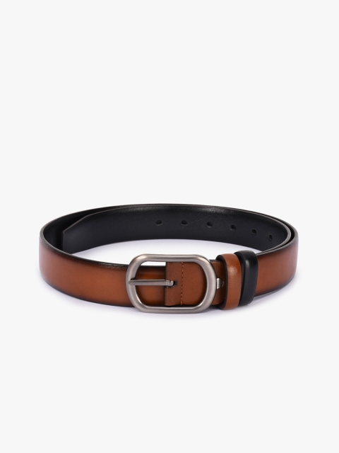 

BuckleUp Men Tan & Black Solid Reversible Synthetic Leather Belt