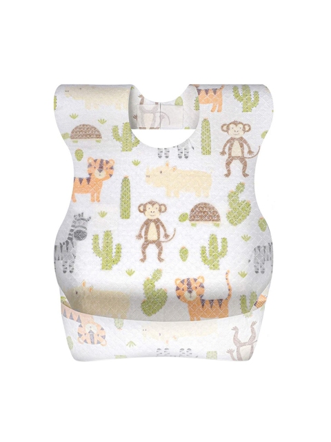 

POPLINS White Pack of 80 Printed Disposable Baby Bibs