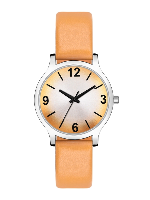 

Rage Enterprise Women Orange Brass Dial & Leather Straps Analogue Watch RW354