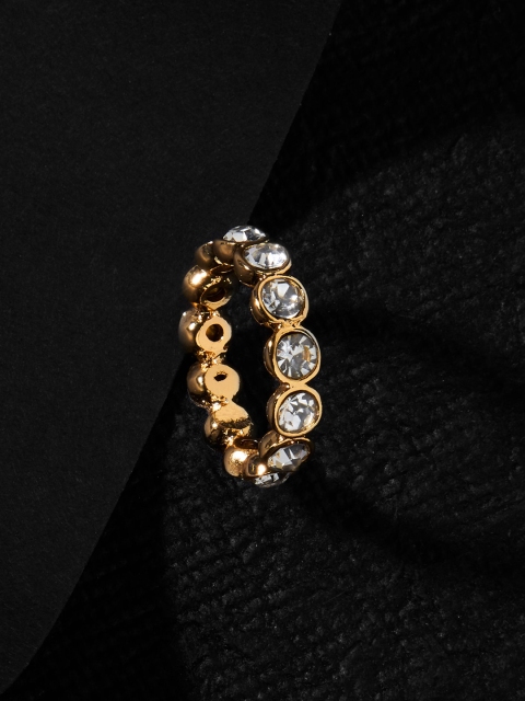 

Accessorize Women Feel Good Bezel Cut Eternity Ring, Gold
