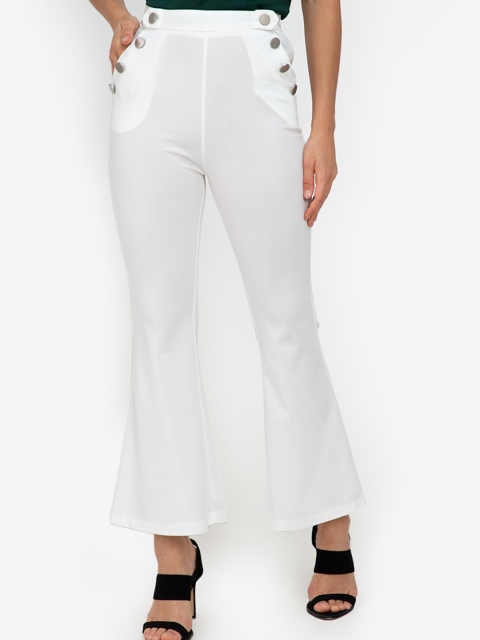 

ZALORA WORK Women White Slim Fit Trousers