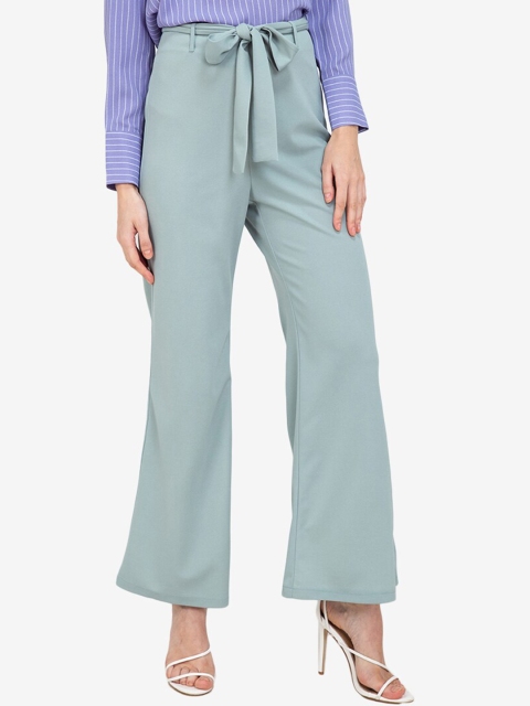 

ZALORA WORK Women Green Polyester Solid Lounge Pants