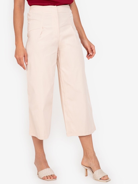 

ZALORA WORK Women Beige Solid Lounge Pants