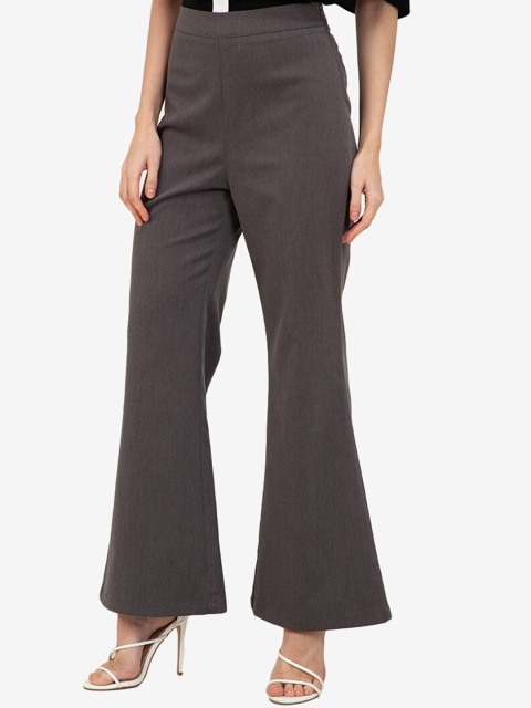 

ZALORA WORK Grey Regular Fit Cropped Winter Cullotes Trousers