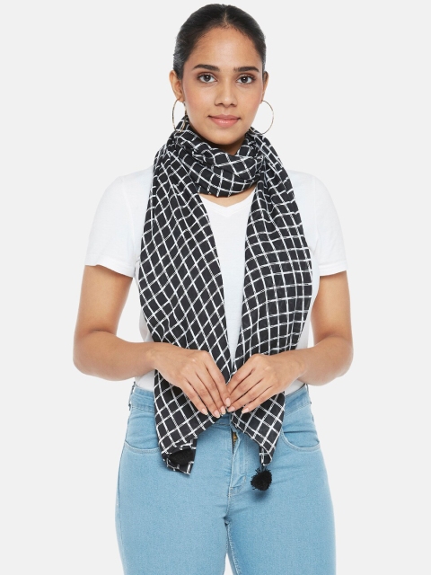 

Honey by Pantaloons Women Black & White Checked Scarf