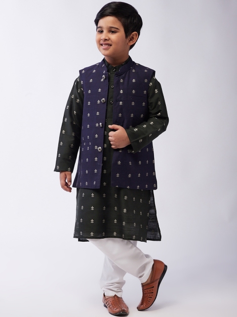 

SOJANYA Boys Green Printed Kurta with Pyjamas
