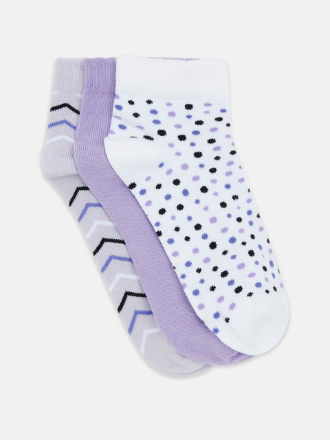

Pantaloons Junior Girls Pack of 3 Assorted Patterned Ankle Length Socks