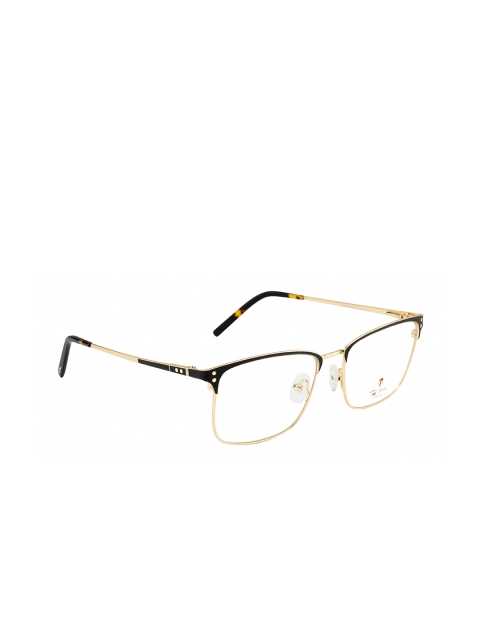 

Ted Smith Unisex Black & Gold-Toned Full Rim Wayfarer Frames