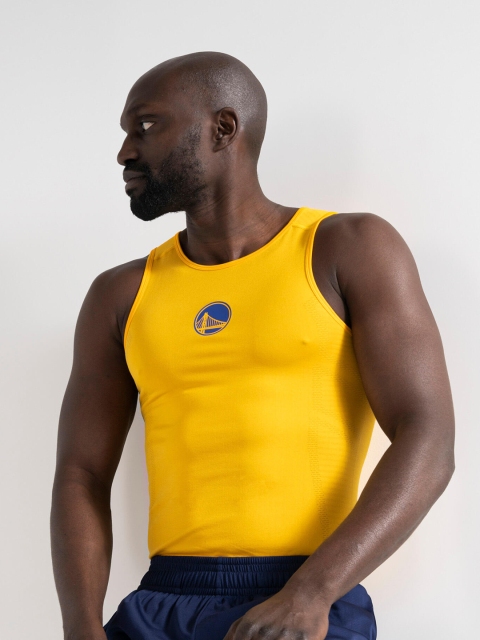

TARMAK By Decathlon Men Yellow Basketball Base Layer Jersey UT500 T-shirt
