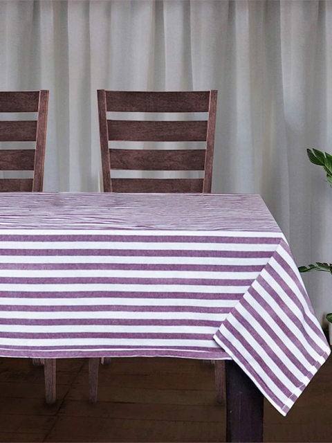 

ZEBA Maroon Striped 6-Seater Table Cover