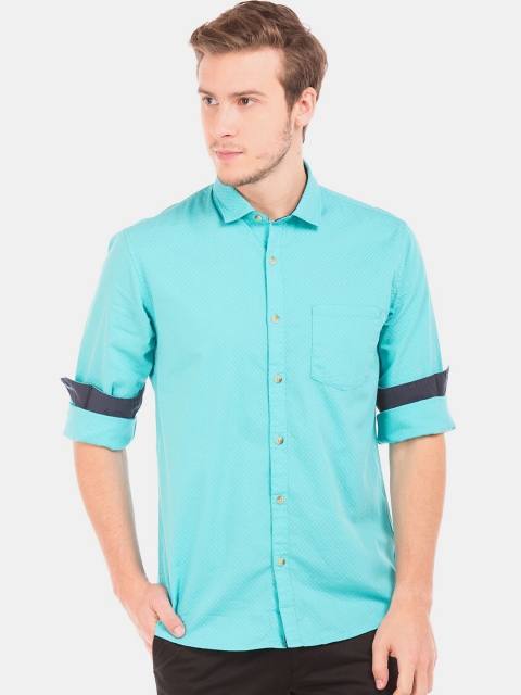

Ruggers Men Blue Pure Cotton Casual Shirt
