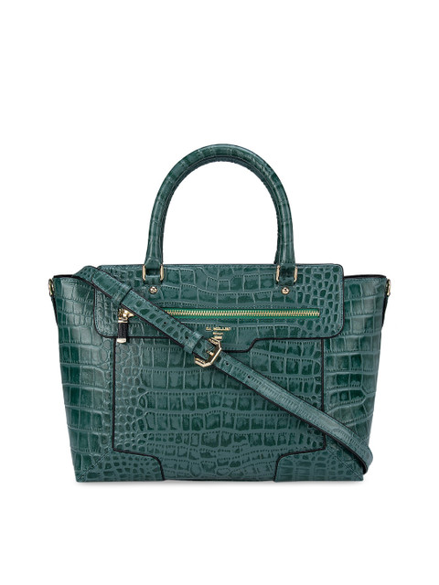 

Da Milano Green Leather Structured Handheld Bag