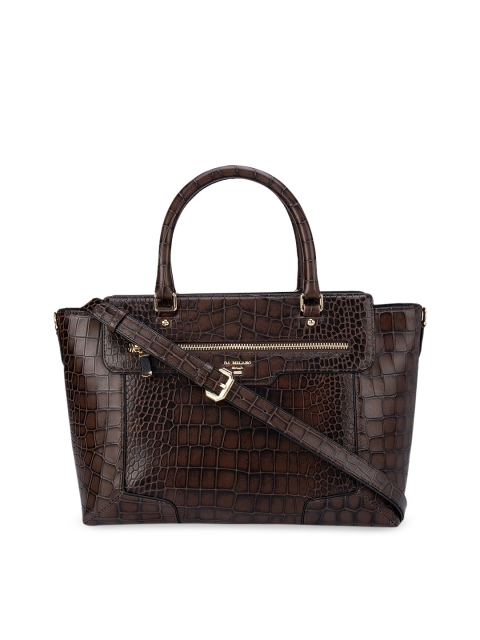 

Da Milano Brown Animal Textured Leather Handheld Bag