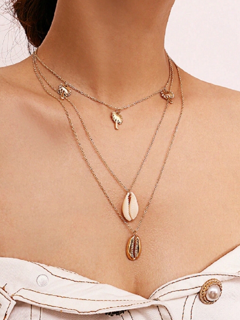

OOMPH Gold-Toned & White Layered Chain