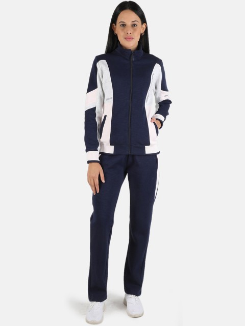 

Monte Carlo Women Navy Blue & White Colourblocked Tracksuit