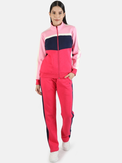 

Monte Carlo Women Pink & Navy Blue Colourblocked Tracksuit