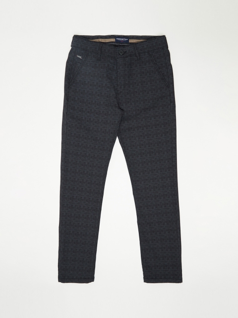 

Crimsoune Club Boys Black Checkered Slim Fit Trousers