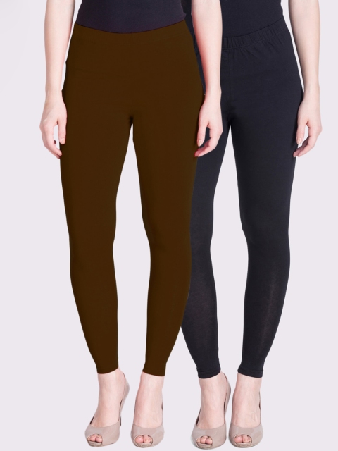 

LYRA Woman Pack of 2 Black & Brown Ankle Length Legging