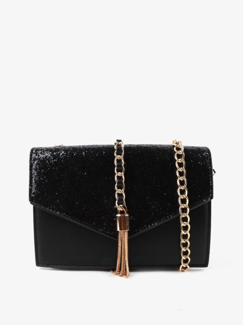

Carlton London Black Textured Structured Sling Bag