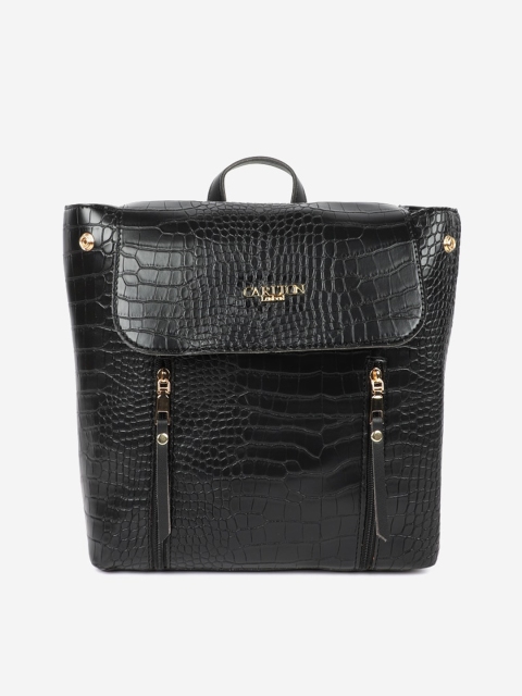 

Carlton London Black Animal Textured Structured Satchel