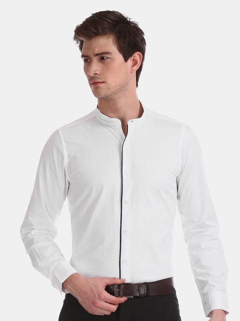 

Excalibur Men White Super Slim Fit Pure Cotton Casual Shirt