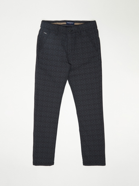 

Crimsoune Club Boys Black Checked Slim Fit Trousers