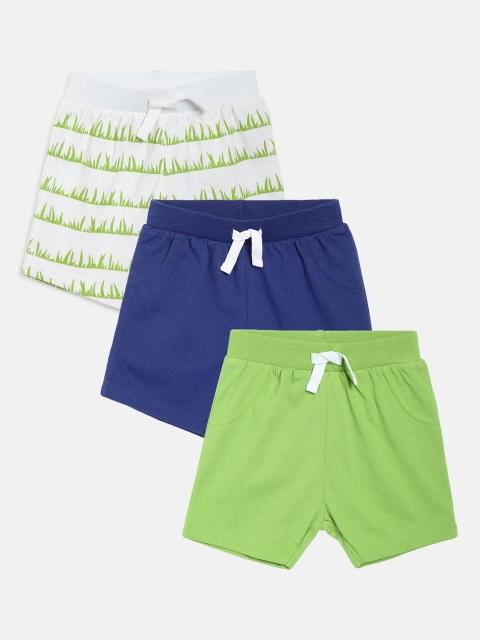 

MINI KLUB Boys Pack Of 3 Green & Blue Shorts