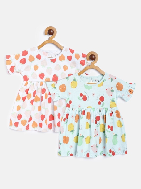 

MINI KLUB Girls Pack of 2 Multicoloured Empire Dress, Multi