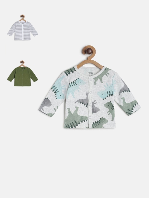 

MINI KLUB Boys Pack Of 3 Pure Cotton Jhablas, Grey