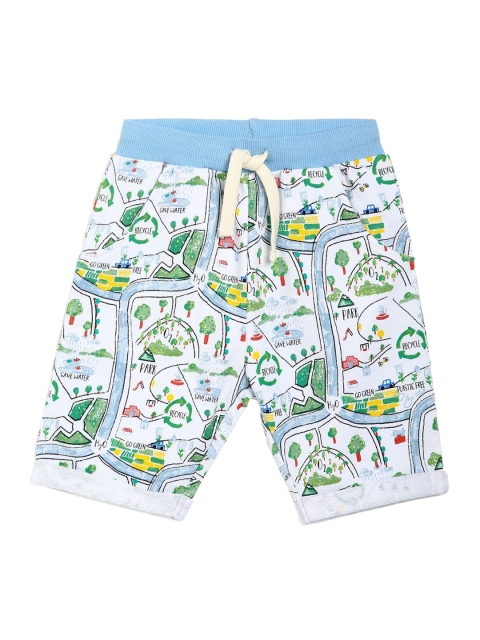 

MINI KLUB Boys White Printed Organic Cotton Shorts