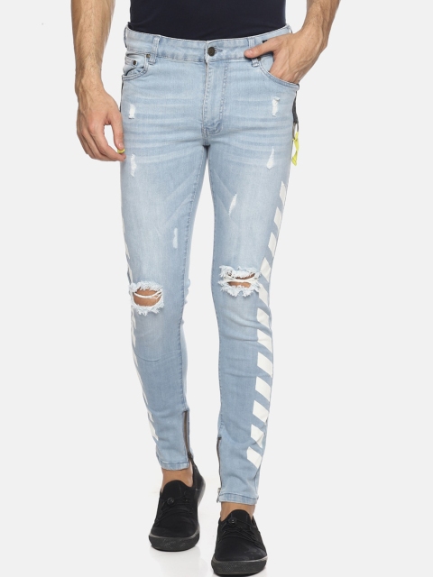 

KULTPRIT Men Blue Skinny Fit Highly Distressed Light Fade Stretchable Jeans