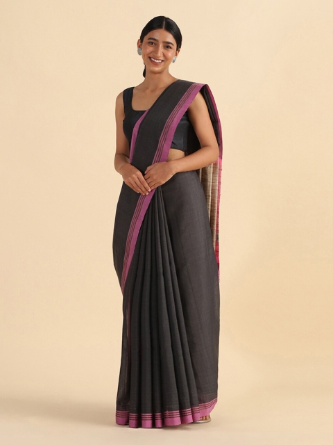 

Taneira Black & Pink Silk Cotton Saree