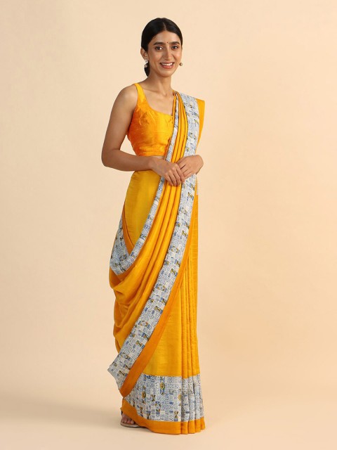 

Taneira Yellow & Off-White Pure Silk Saree