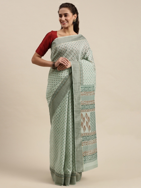 

KALINI Green & Maroon Ethnic Motifs Printed Saree