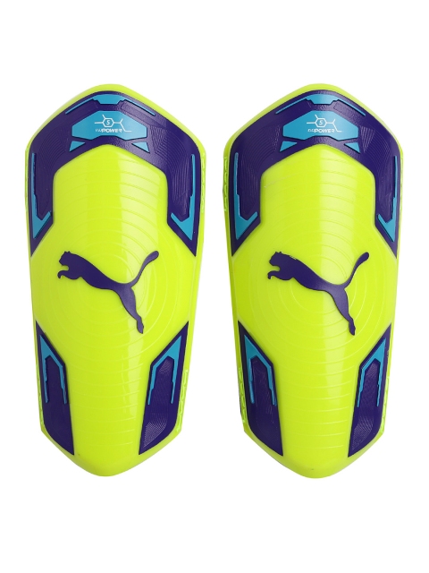 

PUMA Unisex Fluorescent Yellow & Purple Football Shin Guards