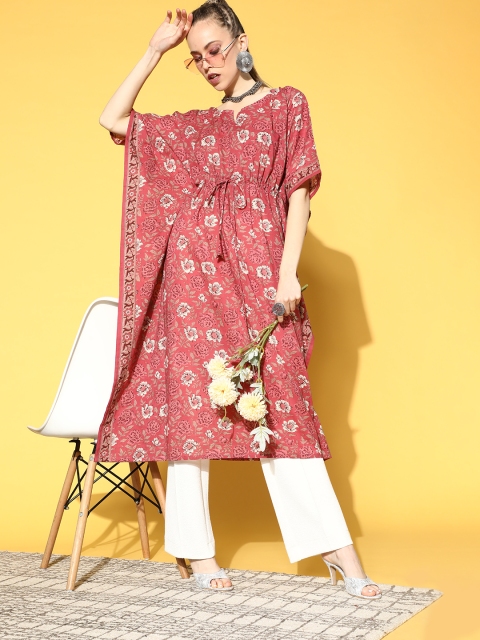 

Nayo Pretty Pink Cotton Kaftan Kurta
