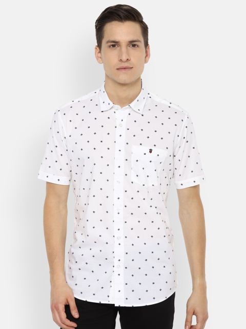 

Louis Philippe Jeans Men White Slim Fit Printed Casual Shirt