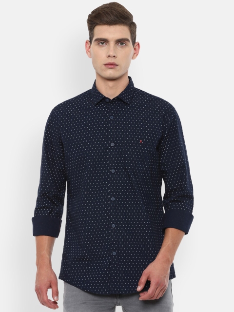 

Louis Philippe Jeans Men Navy Blue Printed Slim Fit Casual Shirt