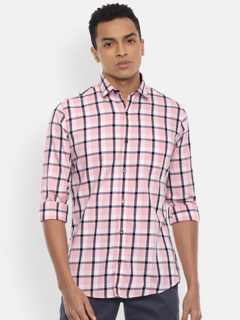 

Van Heusen Sport Men Pink Slim Fit Checked Cotton Casual Shirt