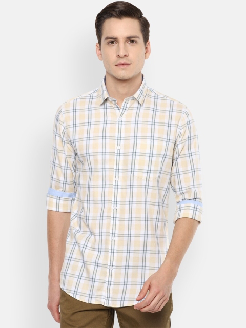 

Van Heusen Sport Men Yellow Slim Fit Checked Casual Shirt