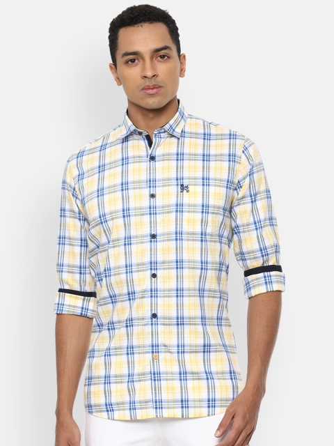 

Van Heusen Sport Men Yellow Slim Fit Pure Cotton Checked Casual Shirt