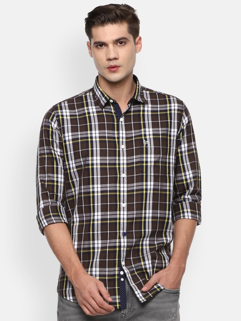 

Van Heusen Sport Men Brown Slim Fit Tartan Checks Pure Cotton Casual Shirt