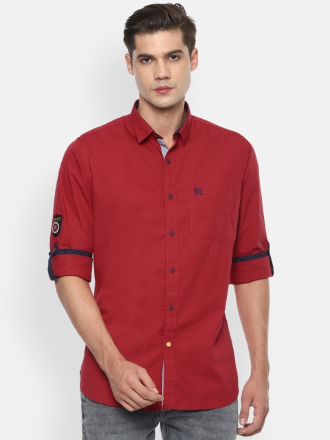 

Van Heusen Sport Men Maroon Pure Cotton Slim Fit Casual Shirt